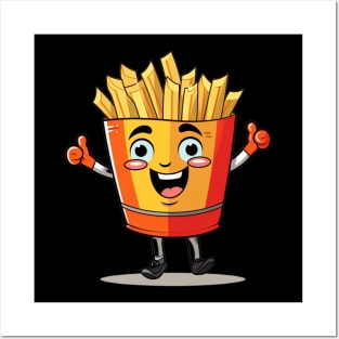 kawaii french fries T-Shirt cute potatofood Posters and Art